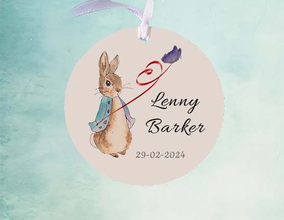 Personalised Newborn Baby Boy/Girl Wooden Disc, birth or Christening Keepsake - Image 8