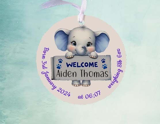 Personalised Newborn Baby Boy/Girl Wooden Disc, birth or Christening Keepsake - Image 10