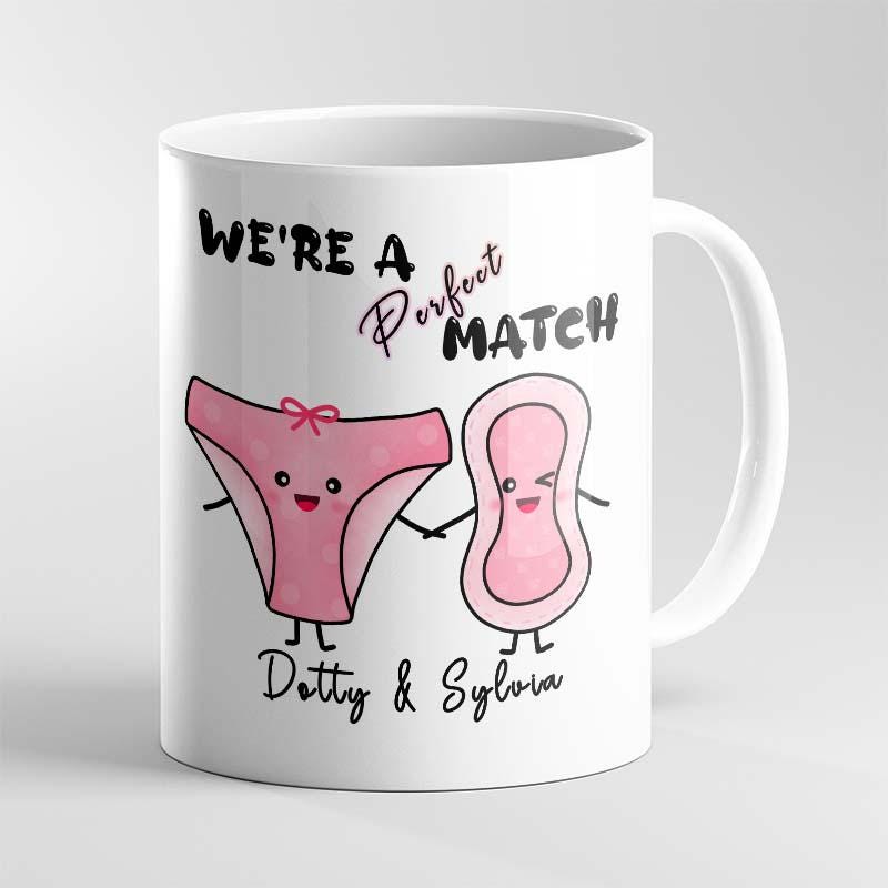 Personalised Humour funny We're a Perfect match mug relationship, gift for boyfriend, gift for bestie, secret Santa 11oz ceramic mug - Image 2