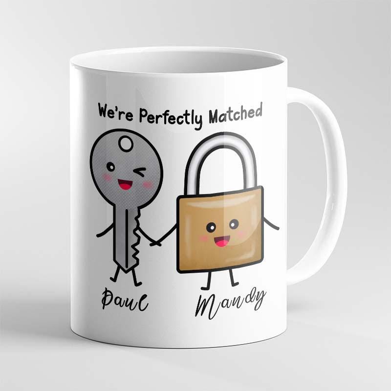 Personalised Humour funny We're a Perfect match mug relationship, gift for boyfriend, gift for bestie, secret Santa 11oz ceramic mug - Image 4