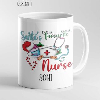 Personalised Christmas Mugs, nurse doctor medic ambulance funny, humorous 11oz ceramic mugs,