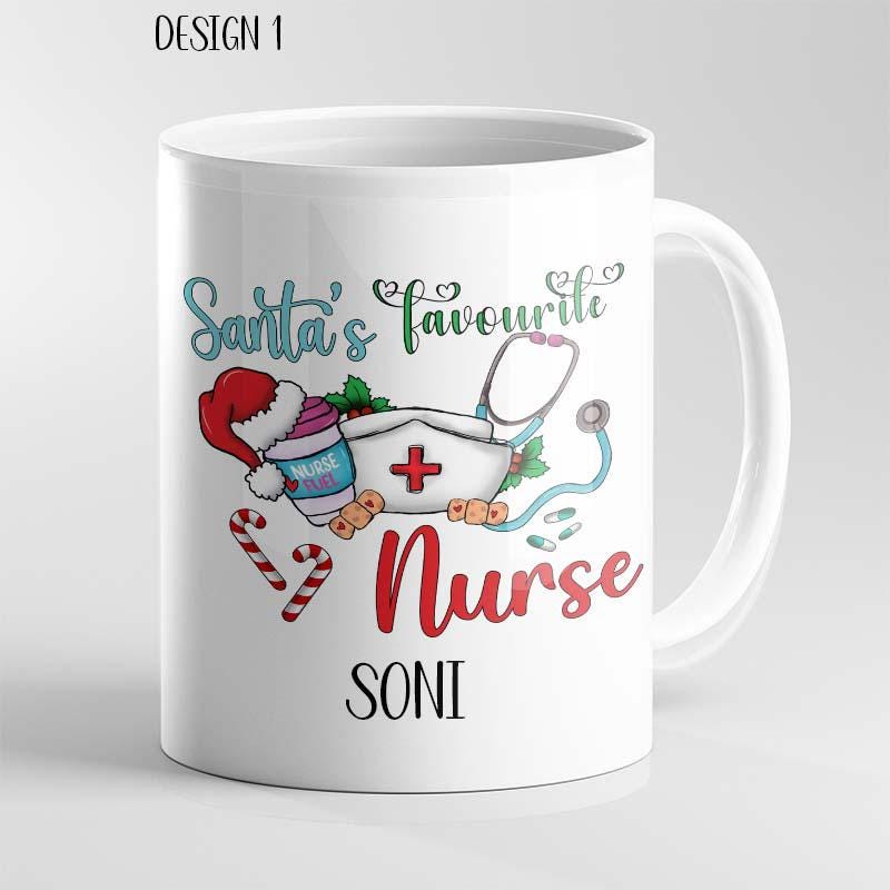 Personalised Funny Christmas Mug – Medical Theme Nurse Doctor Ambulance