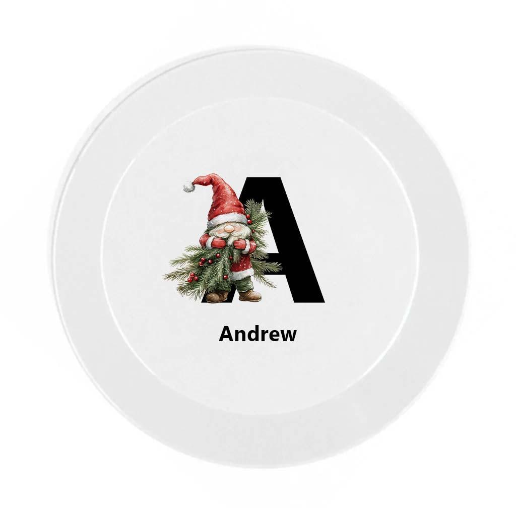 Personalised Christmas Plate – Kids Initial Plate – Unbreakable Polymer Christmas Dinner Plate – Custom Holiday Tableware Gift - Image 2