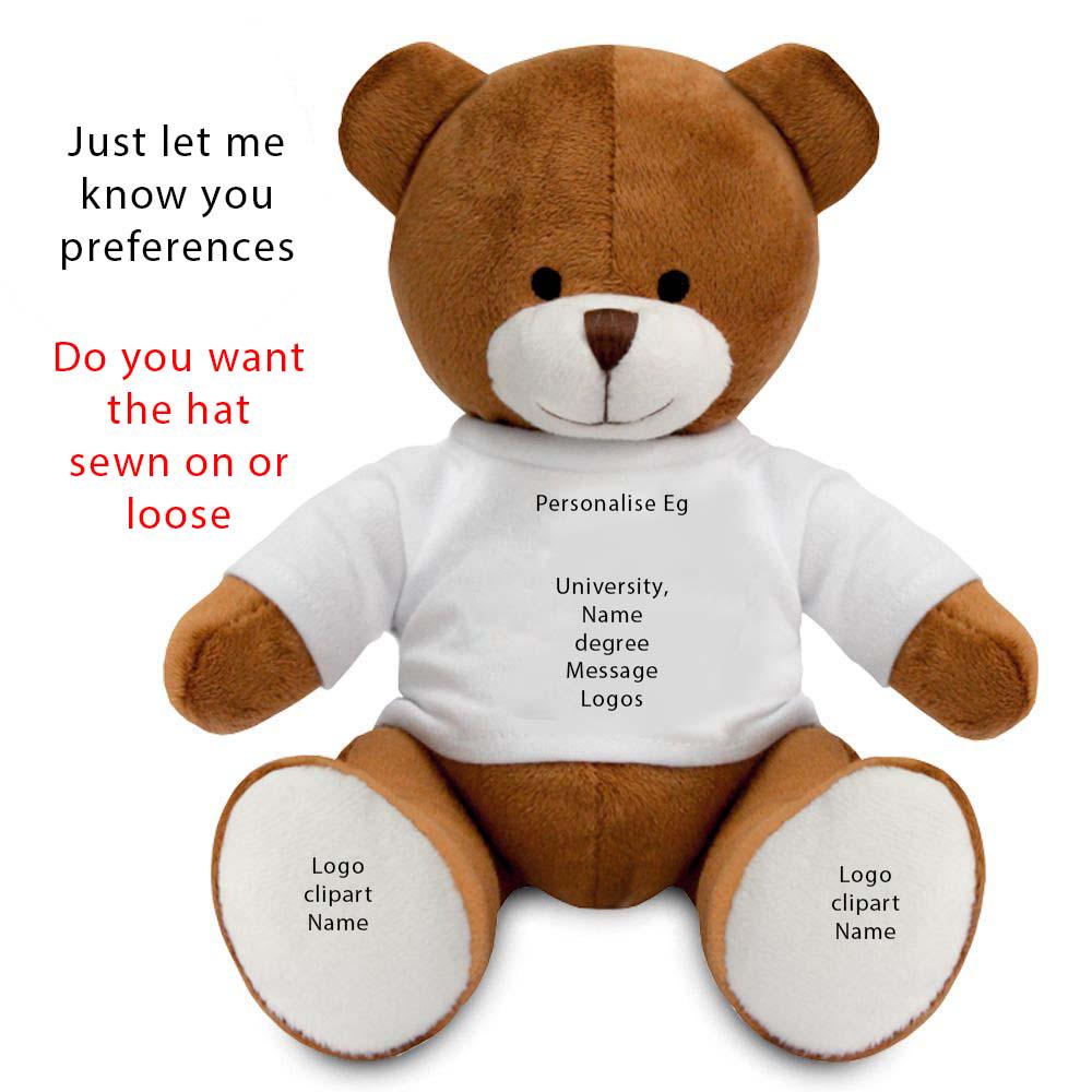Custom Graduation Bear 2025 large Personalised Graduation Gift Bear with crochet mortar hat 2025 College Graduation Gift A levels GCSEs - Image 2