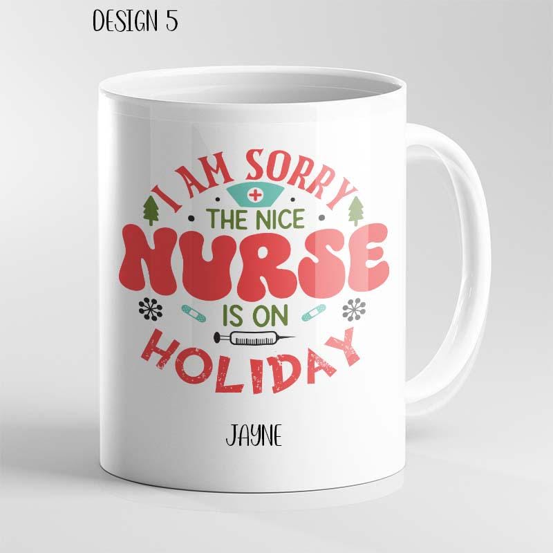 Personalised Funny Christmas Mug – Medical Theme Nurse Doctor Ambulance - Image 5