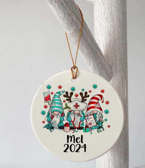 Personalised Nurse Ceramic Disc Decoration – Medical Instruments Christmas Gift for Nurses - Image 7