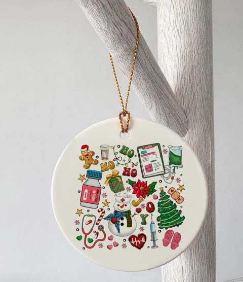Personalised Nurse Ceramic Disc Decoration – Medical Instruments Christmas Gift for Nurses - Image 10