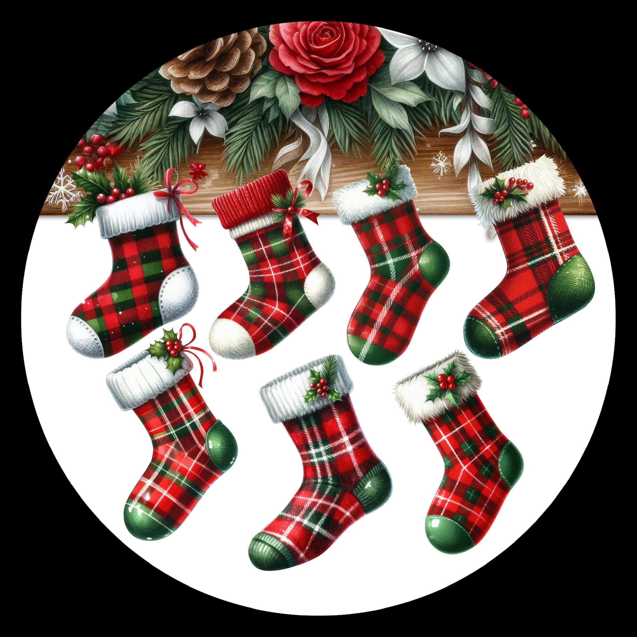 Personalised Family Stockings Ceramic Disc Ornament 2025, Dated Christmas Decoration, Custom Family Name Ornament, Holiday Keepsake Gift - Image 7