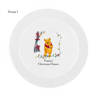 Personalised Children's Christmas Dinner Set – Unbreakable Plate, Bowl, Cup, Mug, Cutlery, Coaster & Placemat with Bear Design