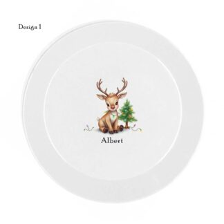PERSONALISED Children's CHRISTMAS unbreakable Plate, bowl, cup, mug, cutlery, coaster, placemat, reindeer fairy lights