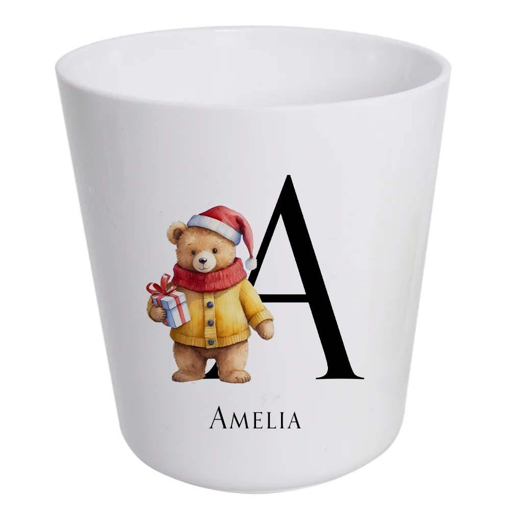 Personalised Kids Christmas Dinnerware Set | Teddy Initial Plate Bowl Cup Mug Cutlery Coaster Placemat | Unbreakable Holiday Gift - Image 5