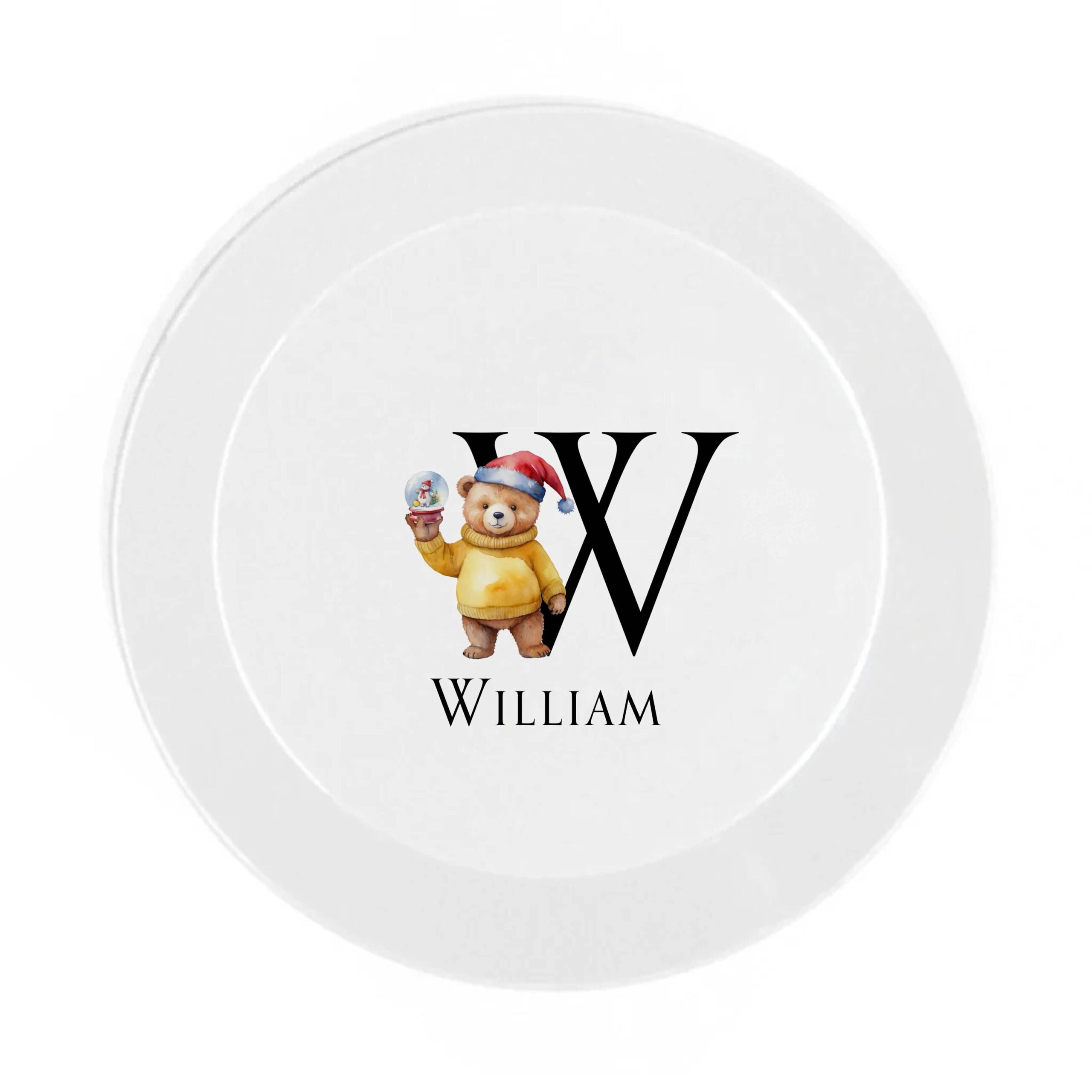 Personalised Kids Christmas Dinnerware Set | Teddy Initial Plate Bowl Cup Mug Cutlery Coaster Placemat | Unbreakable Holiday Gift - Image 3