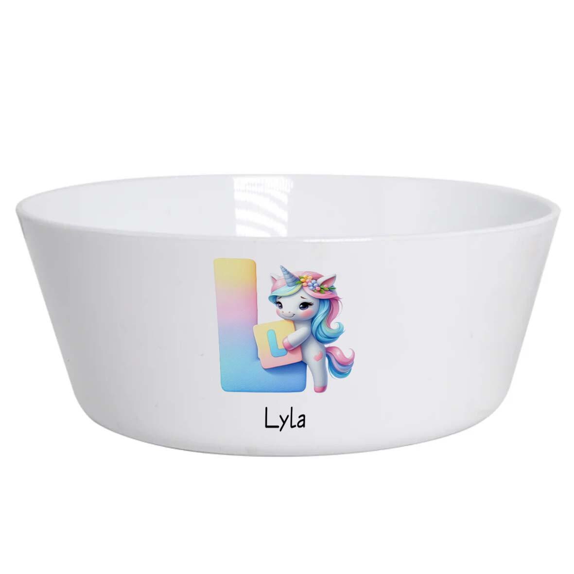 Personalised Unicorn Kids Dinnerware Set | Plate Bowl Cup & Cutlery | Custom Name Girls Toddler Tableware Gift | Magical Fantasy Theme - Image 5
