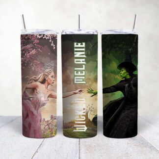 Personalised Wicked Skinny Tumbler 20oz – Custom Stainless Steel Cup with Lid & Straw, Halloween Gift high gloss shinny