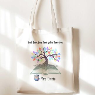 Personalised Bag teacher gift White Soft Tote Bag Shoulder Handle Bags Shopping bag personalise end of year term thank you gift