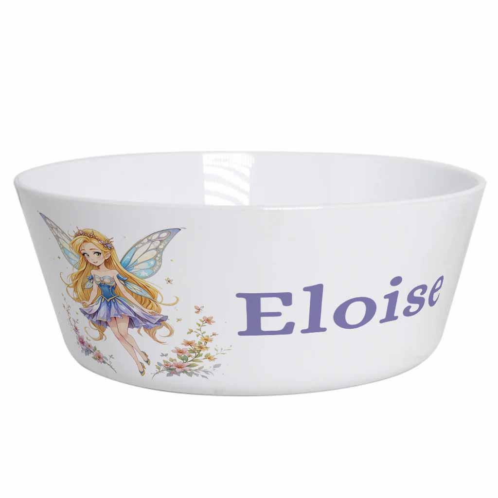 Personalised Fairy Kids Dinner Set – Plate, Bowl, Cup & Cutlery – Children’s Name Initial Set - Image 2