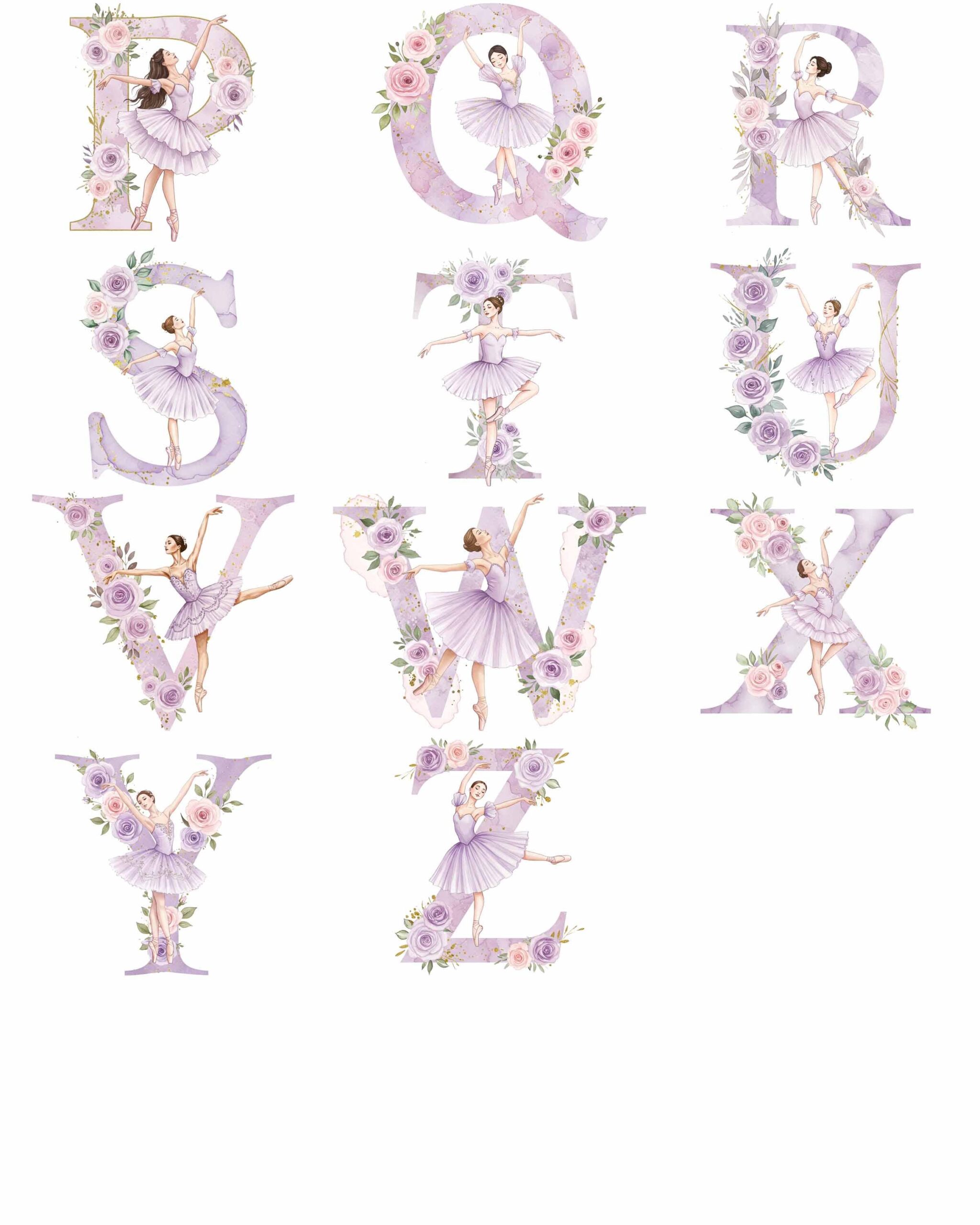 Personalised Ballet Bag with Initial & Flowers – Girls Ballerina Name Drawstring Bag for School, Nursery, Gym, Dance Kit, Ballet Shoes - Image 4