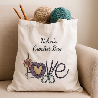 Personalised Crochet Tote Bag | Soft White Yarn Gift