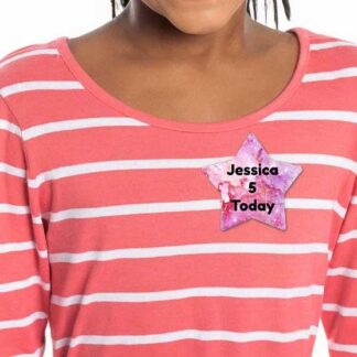 Personalised Star Badge | Flashing Birthday Badge Any Age | Sparkle Party Pin | Custom Light Up Birthday Gift