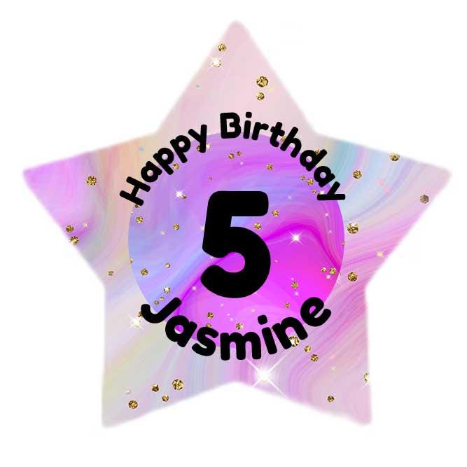 Personalised Star Badge | Flashing Birthday Badge Any Age | Sparkle Party Pin | Custom Light Up Birthday Gift - Image 2