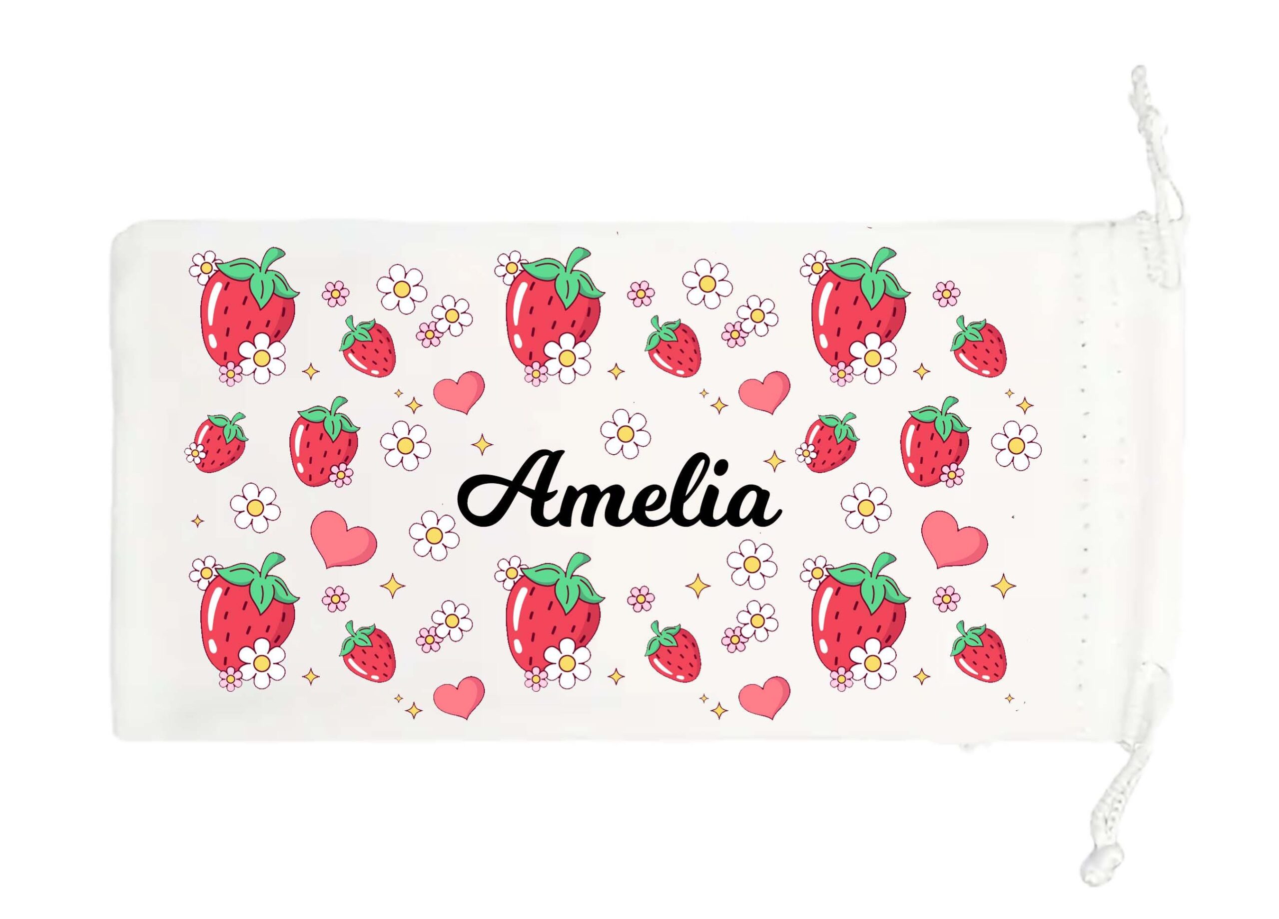 Personalised Glasses Pouch Case – Strawberry Ribbons, Cherry, Coquette Soft Aesthetic Gift - Image 4