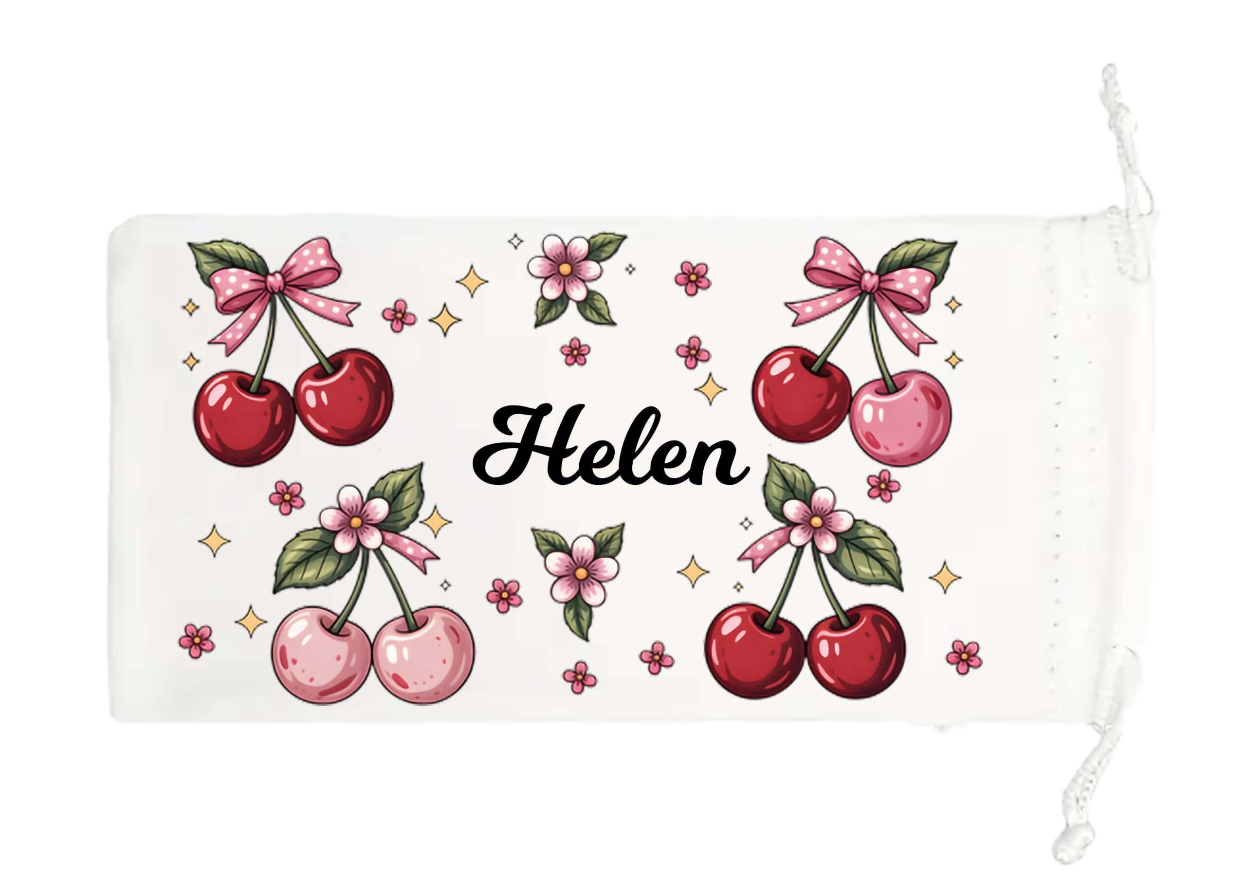 Personalised Glasses Pouch Case – Strawberry Ribbons, Cherry, Coquette Soft Aesthetic Gift - Image 6