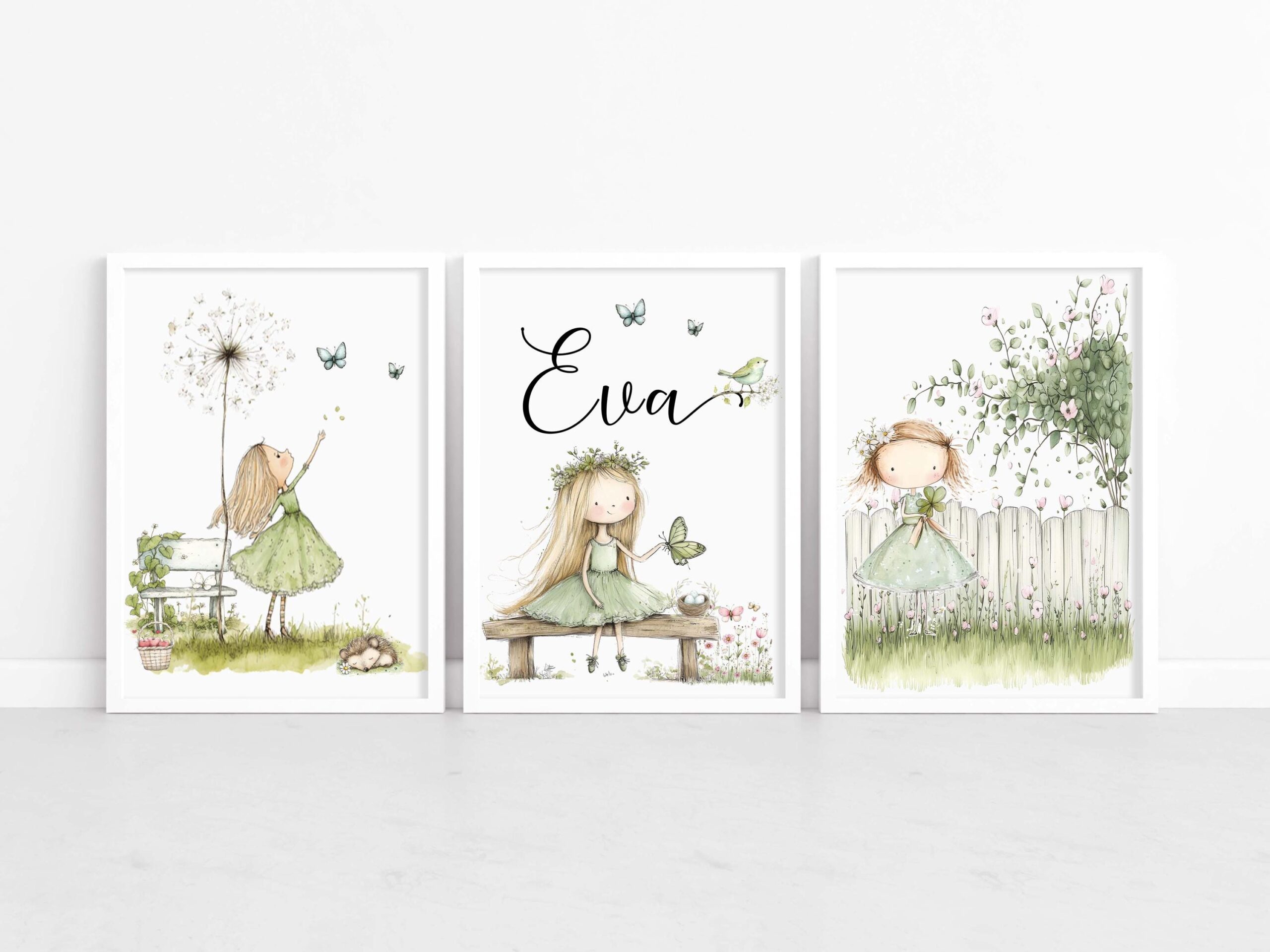Personalised Green Garden Wall Art Prints