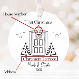 Personalised First Christmas in Our New Home Bauble 2025 | Ceramic Christmas Tree Decoration | Couple Xmas Ornament | New Home Gift Keepsake
