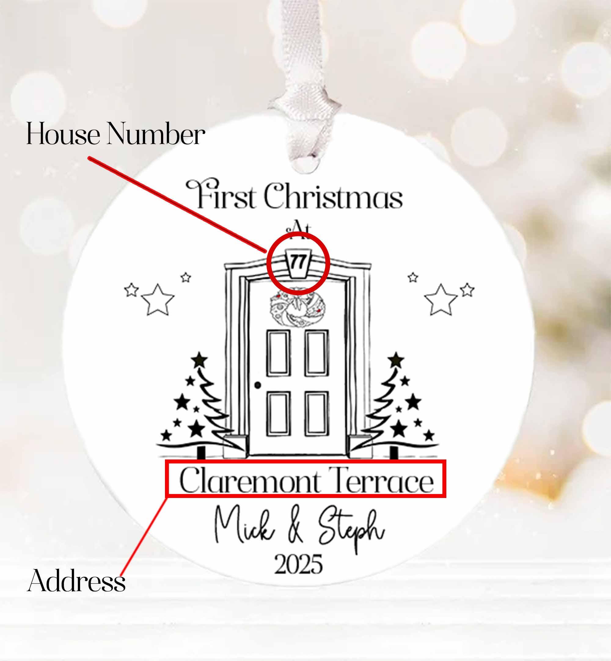 Personalised First Christmas in Our New Home Bauble 2025 | Ceramic Christmas Tree Decoration | Couple Xmas Ornament | New Home Gift Keepsake