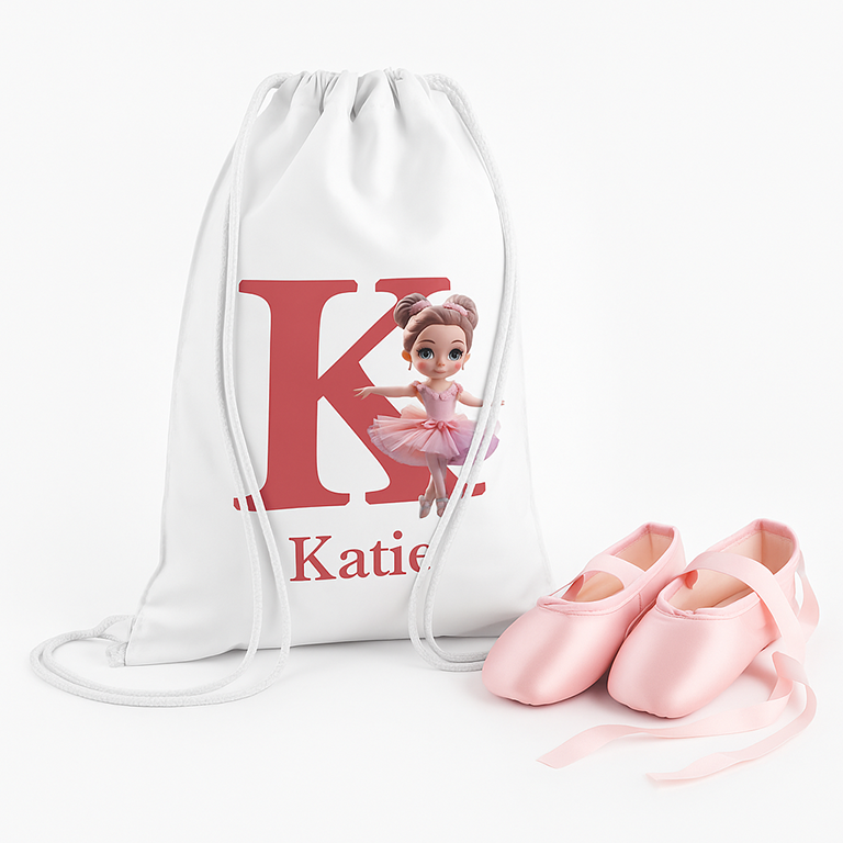 Beautiful Personalised Ballet Bag for Girls – Perfect Ballerina Drawstring