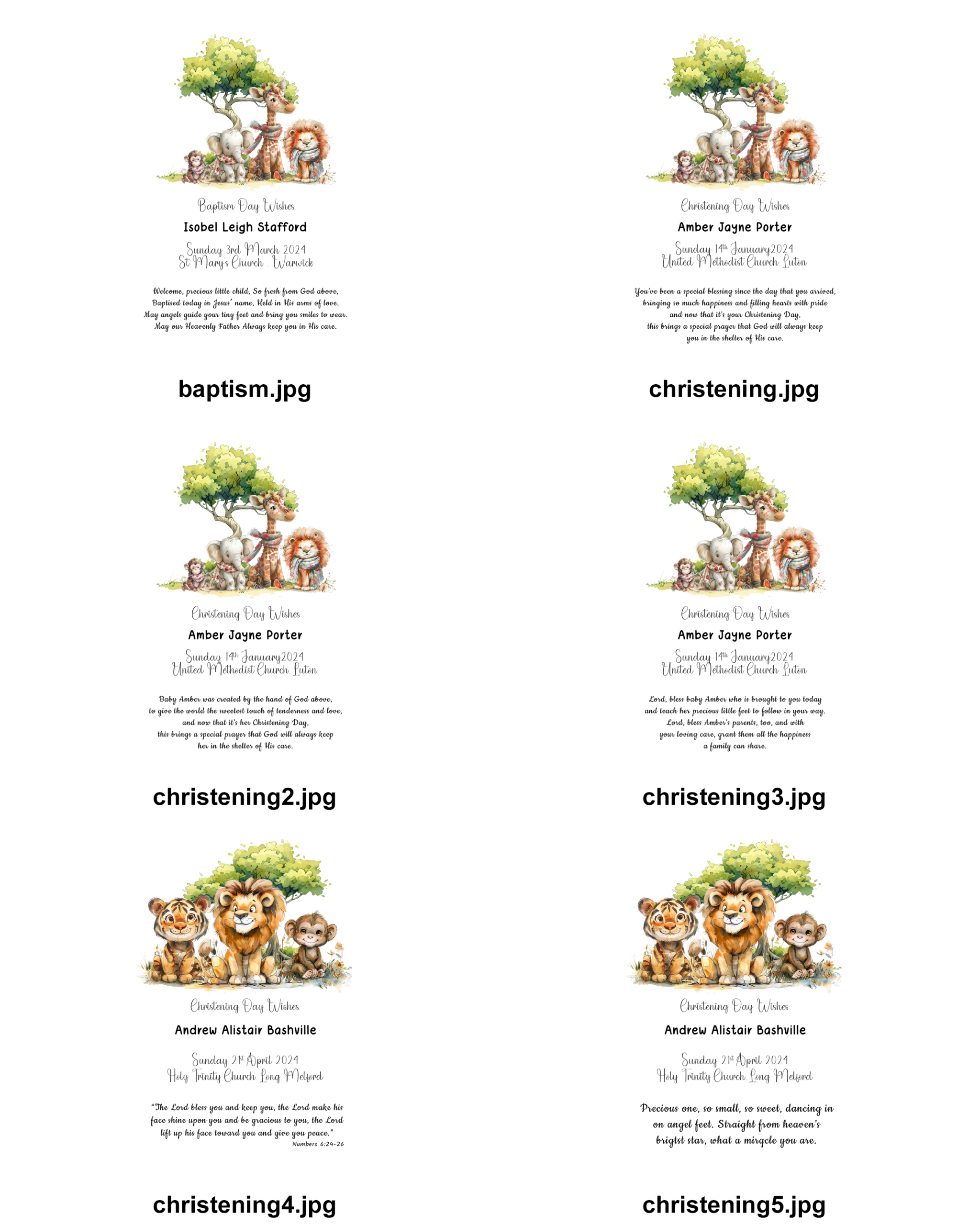 Personalised Christening Gift Print – New Baby Name Wall Art – Jungle Nursery A4 Fine Art Print - Image 8