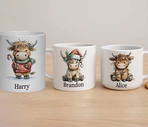 Personalised Highland Cow Mug for Kids