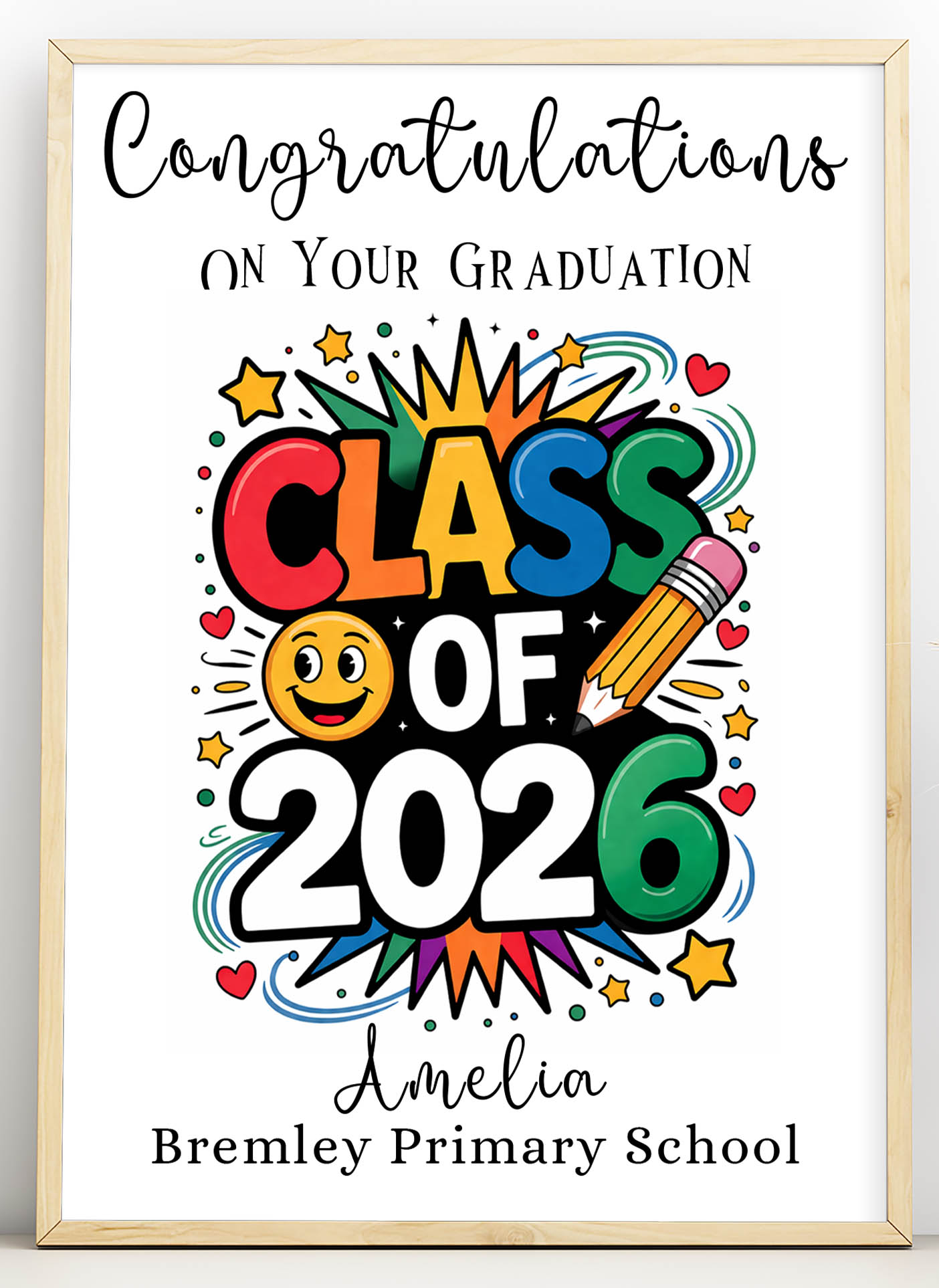 Personalised Graduation Poster and/or Teddy Bear – Class of 2026 Keepsake Gift