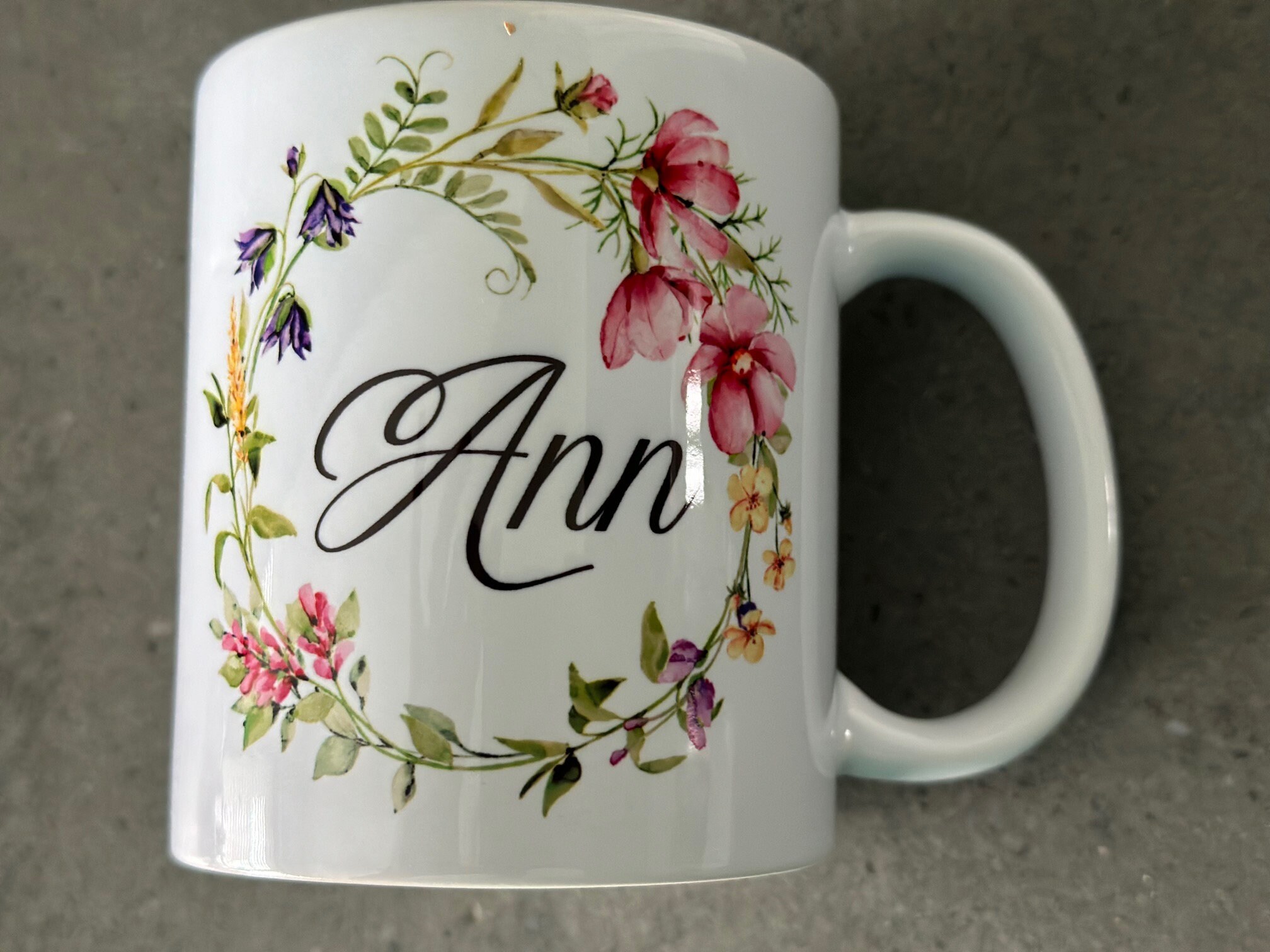 Bespoke Personalised Flower Mug for Her – Custom Floral Gift - Image 3