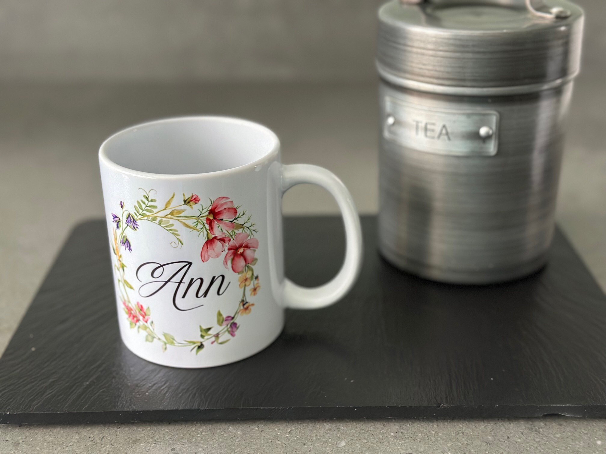 Bespoke Personalised Flower Mug for Her – Custom Floral Gift - Image 2