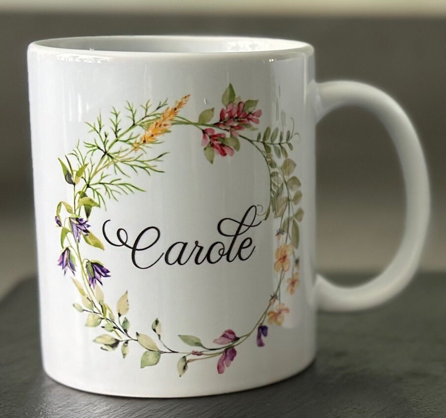 Bespoke Personalised Flower Mug for Her – Custom Floral Gift - Image 4