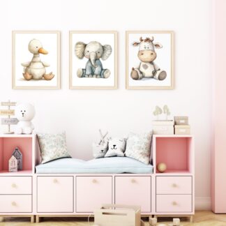 Deluxe Wall Print, Wall Art, Baby Animals wall Prints, Nursery, baby's, child's bedroom can be personalised