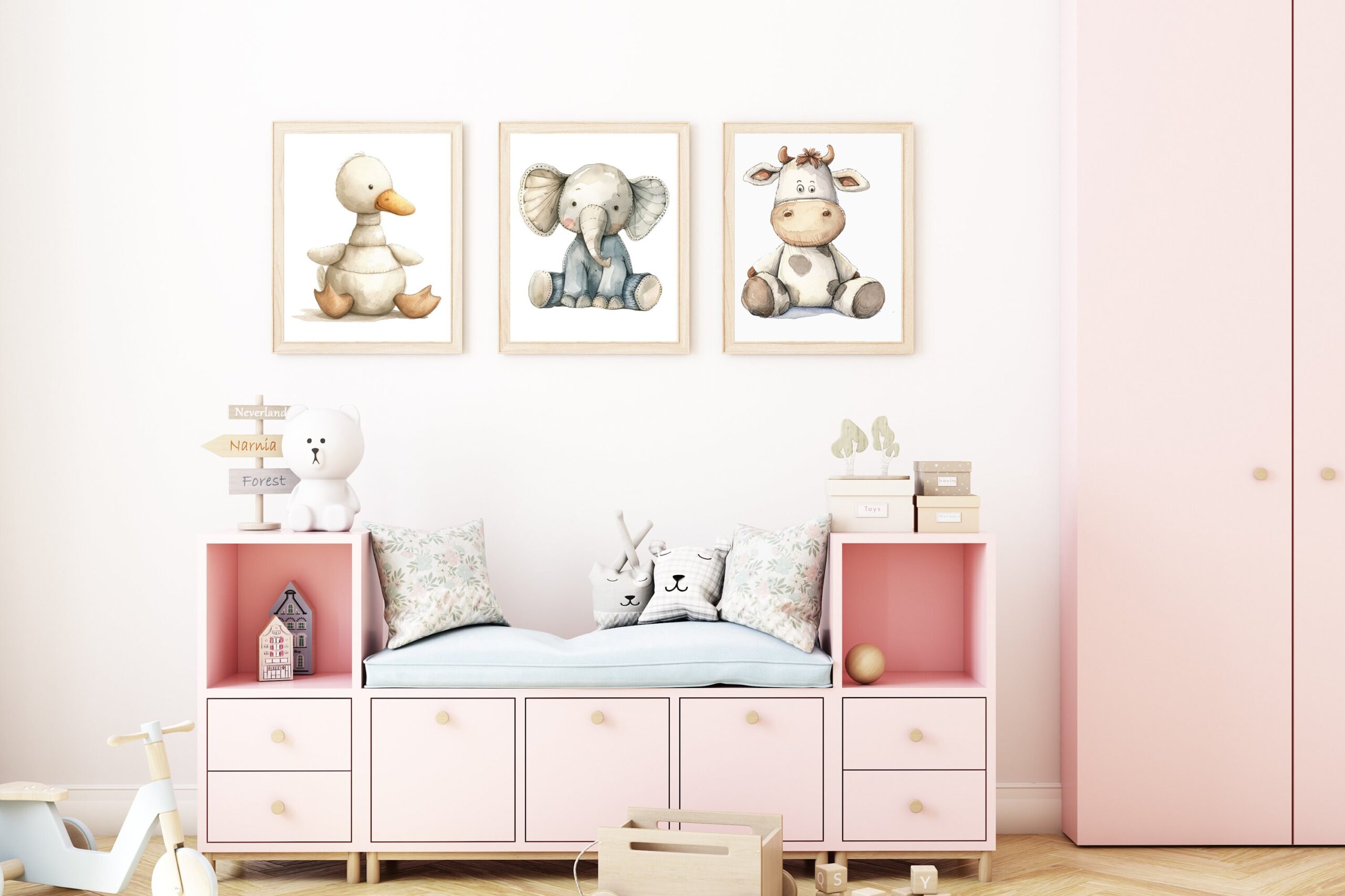 Personalised Name Deluxe Baby Animals Wall Art Print – Nursery Wall Decor for Baby or Child’s Bedroom - Image 2