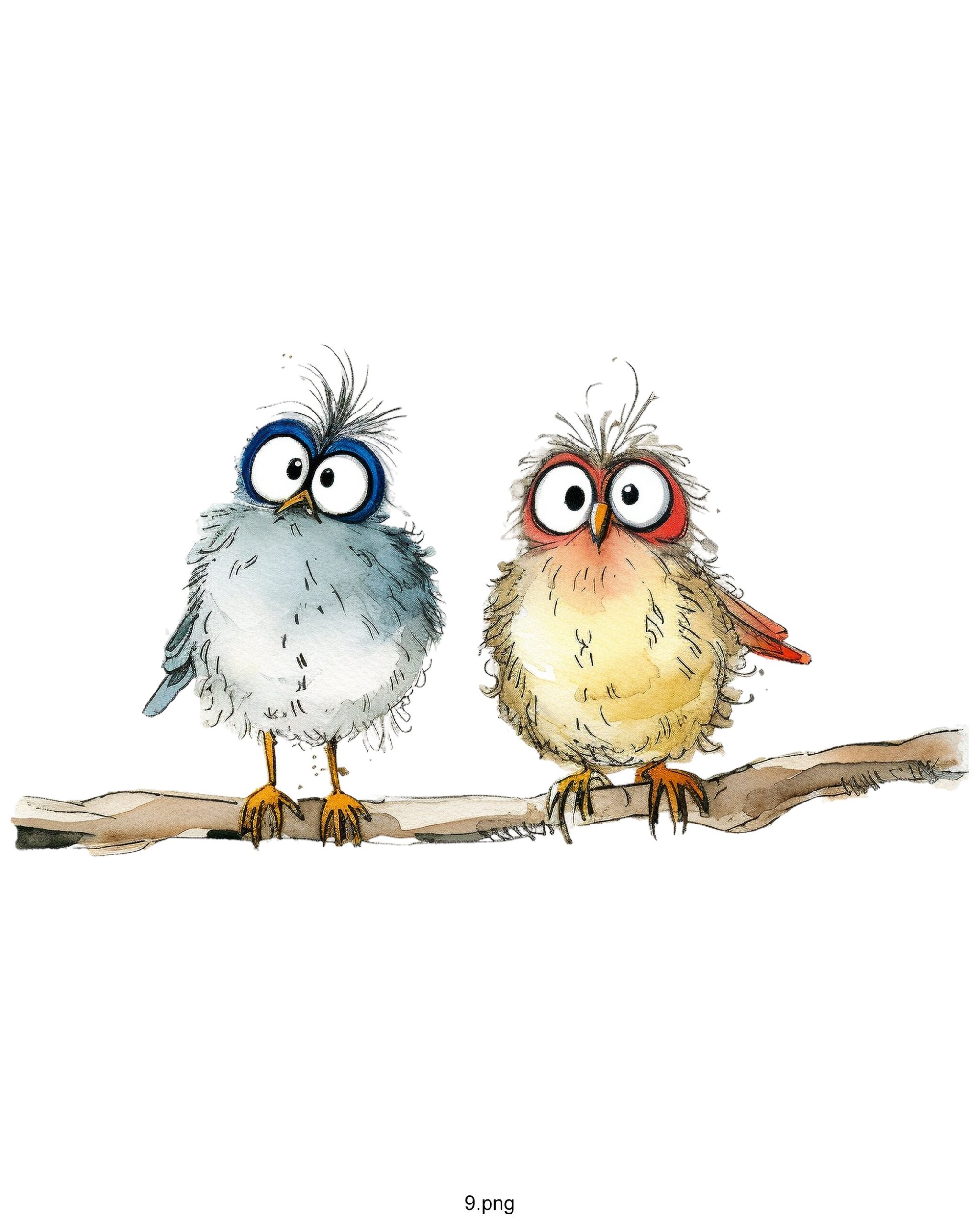 Set of 3 Watercolour Bird Prints – Fine Art Birds on Branch Wall Décor - Image 6