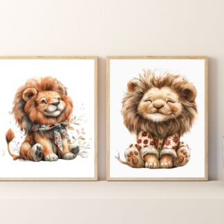 Nursery Wall Art, animals wall Prints, Nursery, baby's, child's bedroom gift boy or girl A4