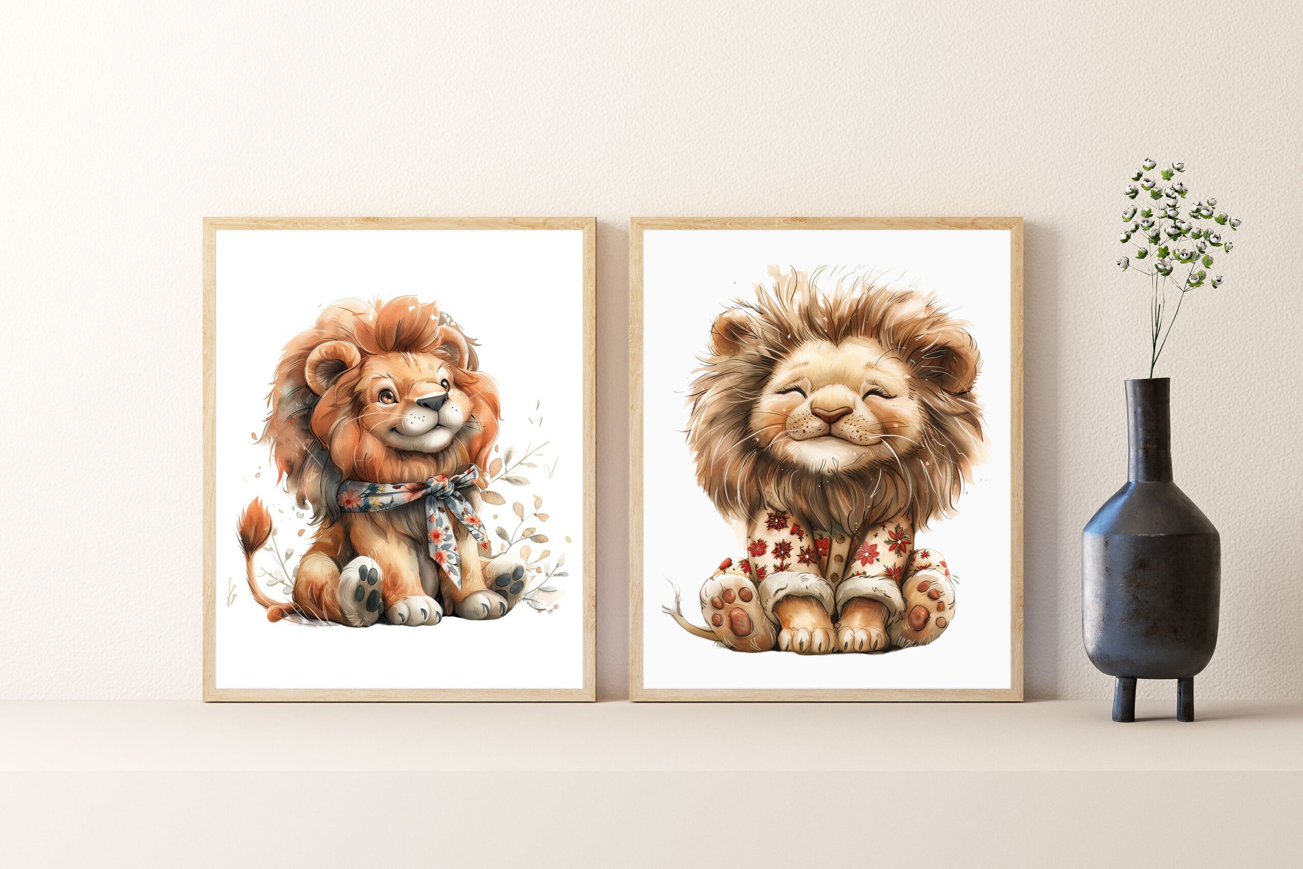 Nursery Wall Art, animals wall Prints, Nursery, baby's, child's bedroom gift boy or girl A4