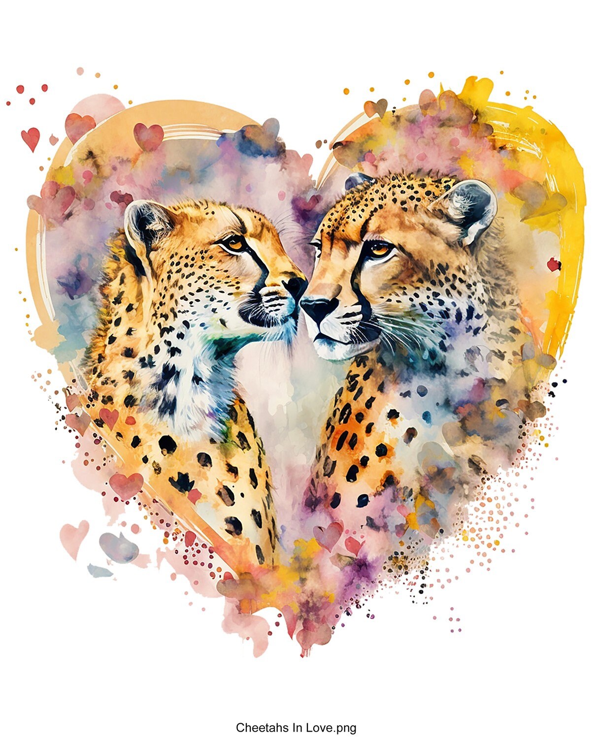 Deluxe Watercolour Animal Wall Art Print – Penguins, Elephants, Turtles, Pandas, Owls & Giraffes – Animals in Love Nursery Decor - Image 3