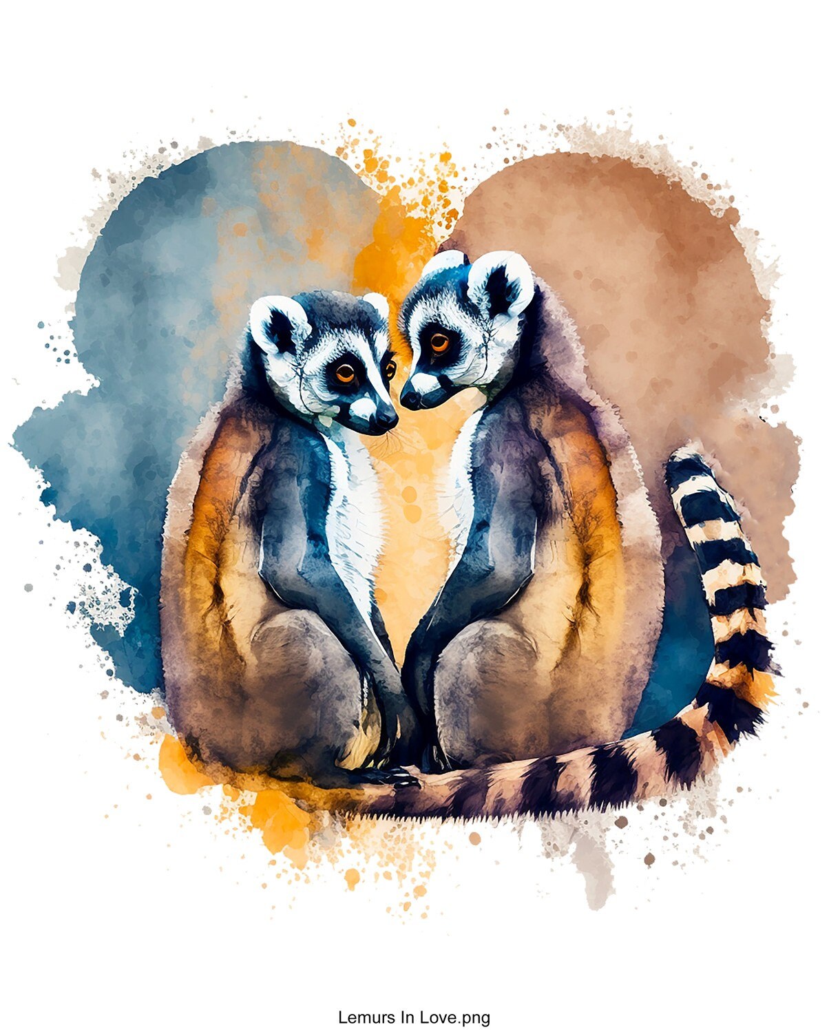 Deluxe Watercolour Animal Wall Art Print – Penguins, Elephants, Turtles, Pandas, Owls & Giraffes – Animals in Love Nursery Decor - Image 6