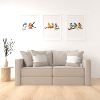 Deluxe Wall Print, Wall Art, Watercolour Wall Prints, Birds on a branch, High quality,