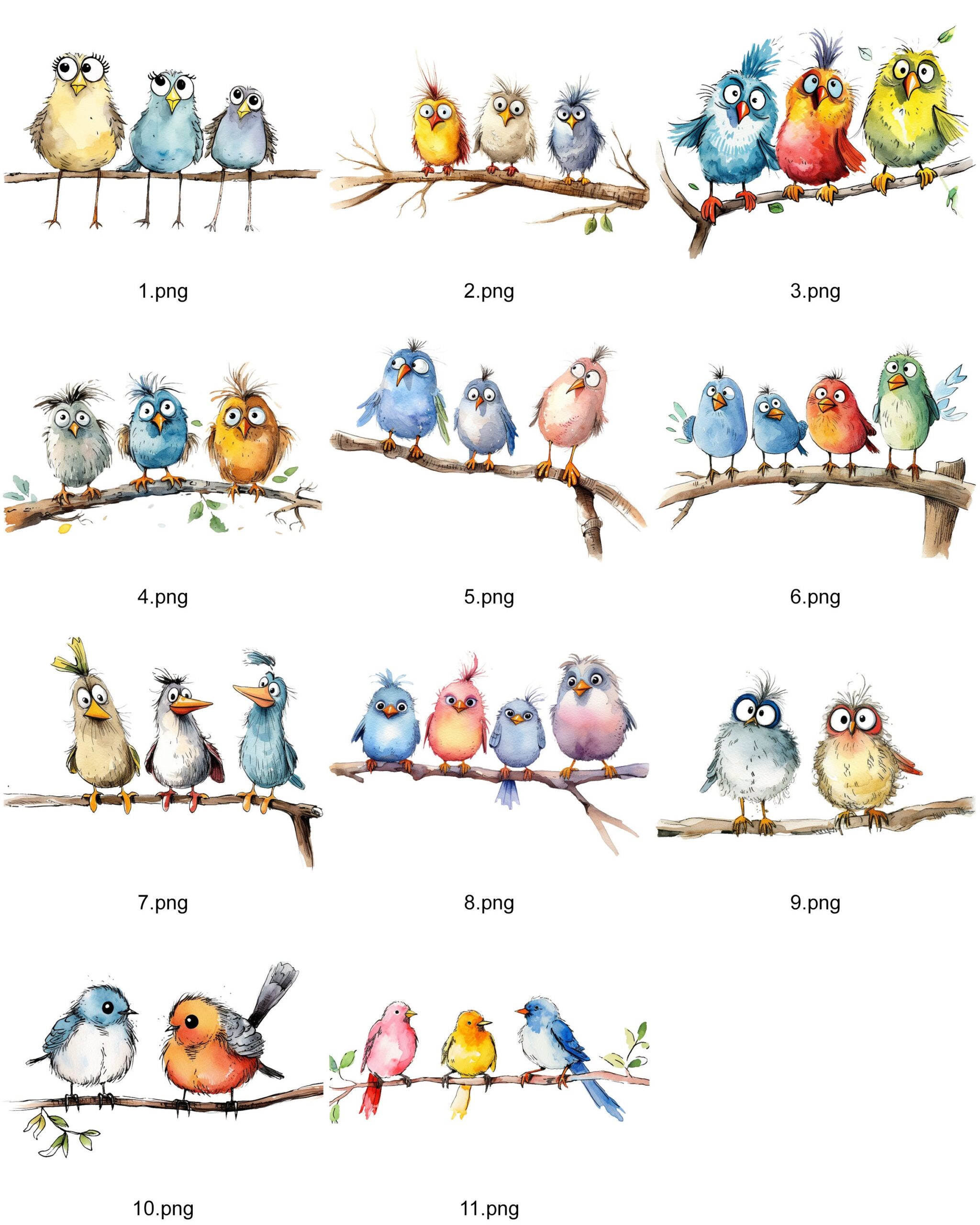 Set of 3 Watercolour Bird Prints – Fine Art Birds on Branch Wall Décor - Image 10