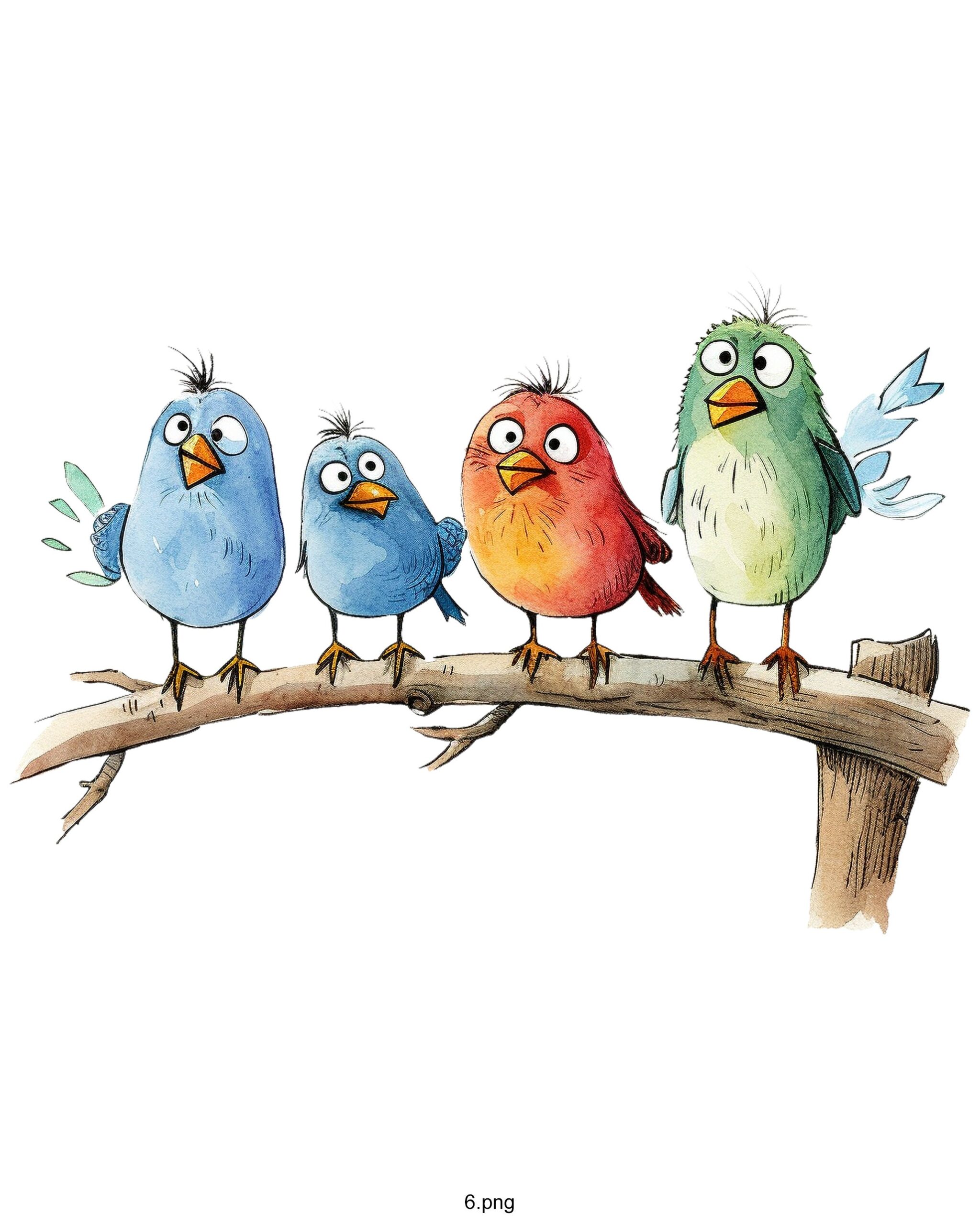 Set of 3 Watercolour Bird Prints – Fine Art Birds on Branch Wall Décor - Image 8