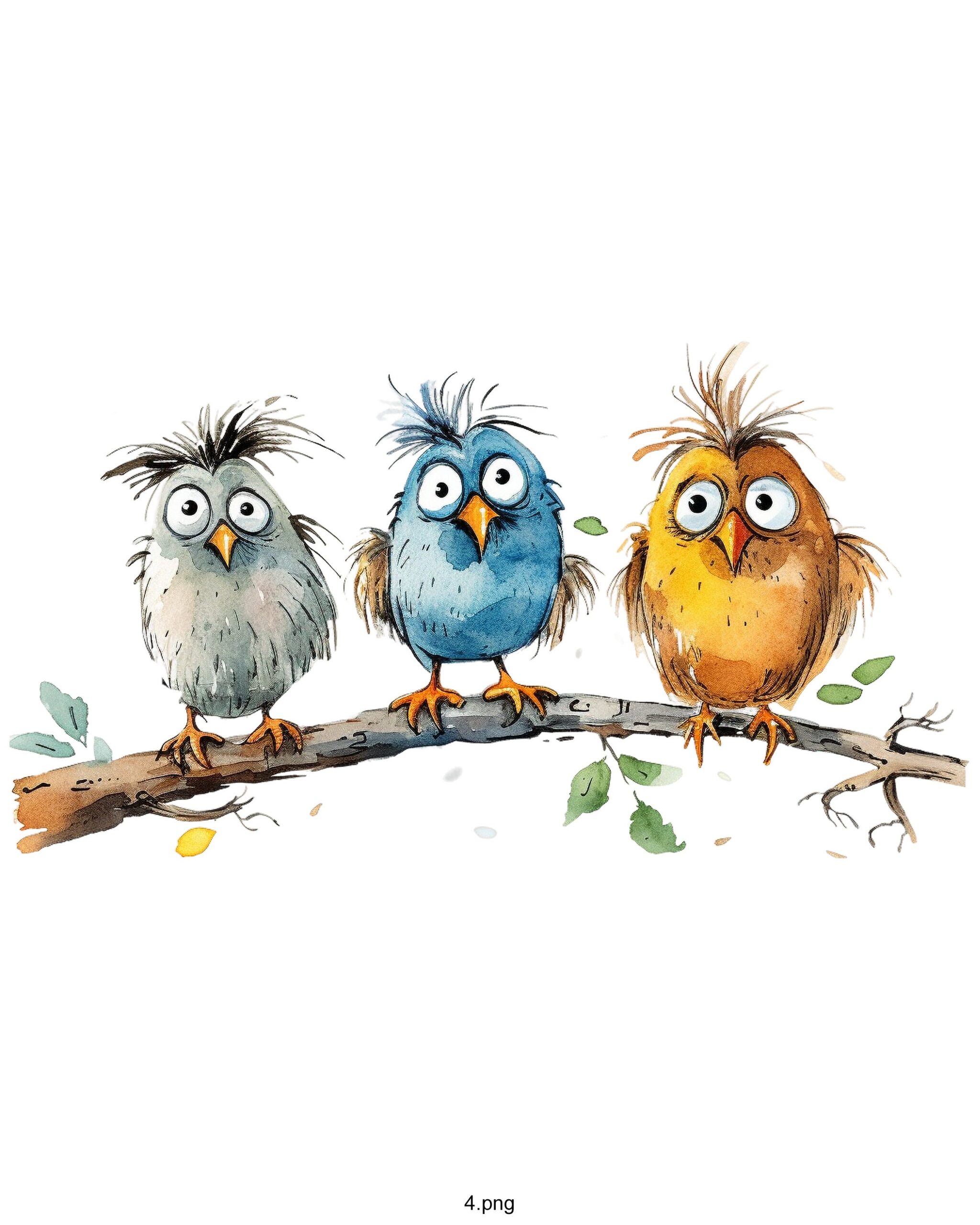 Set of 3 Watercolour Bird Prints – Fine Art Birds on Branch Wall Décor - Image 9