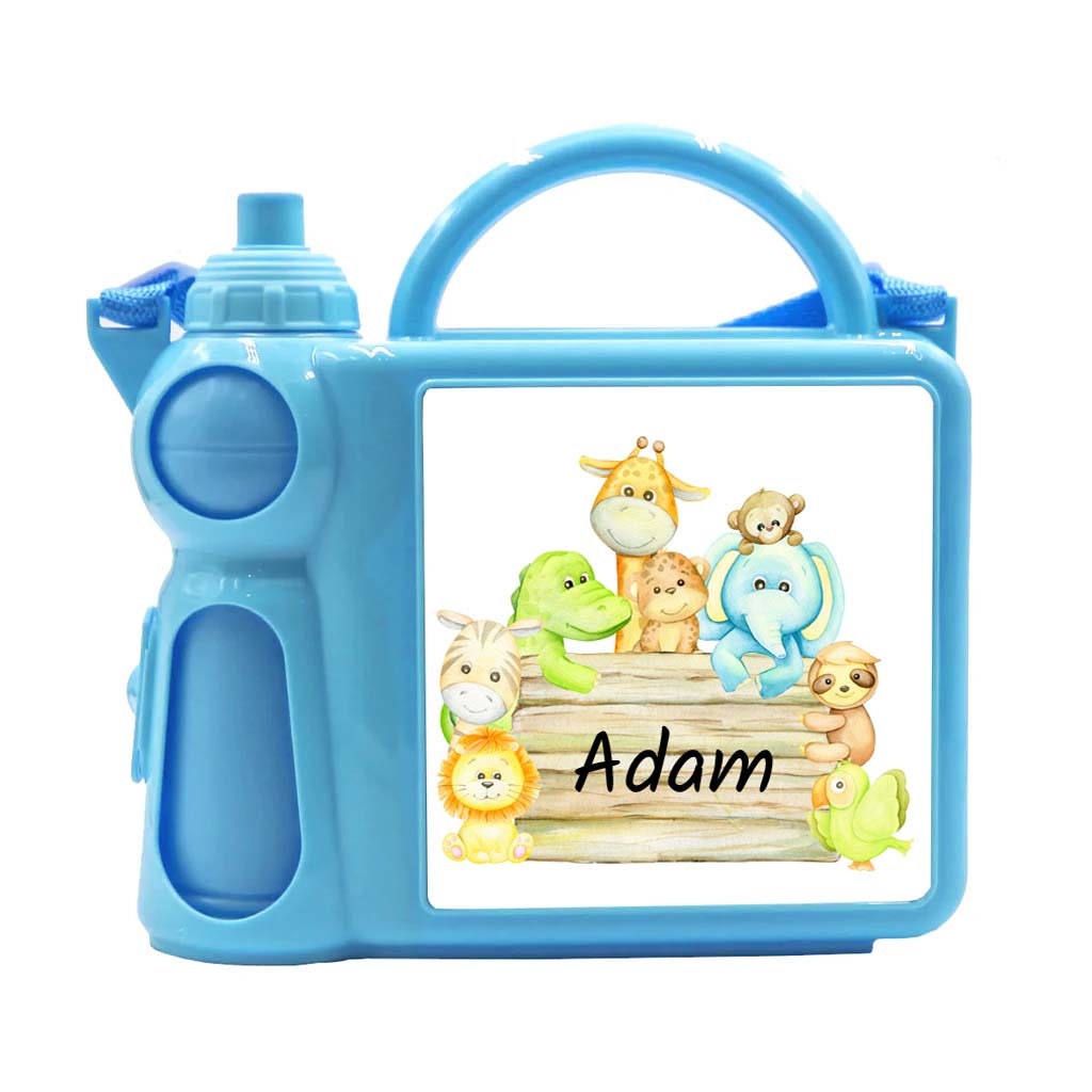 Personalised Kids Lunch Box & Bottle Set – Dinosaur Design, Blue or Pink, Custom Name School, Preschool & Nursery Set - Image 8