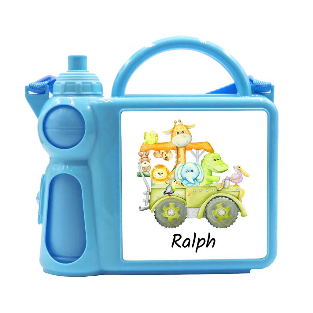Personalised Kids Lunch Box & Bottle Set – Dinosaur Design, Blue or Pink, Custom Name School, Preschool & Nursery Set - Image 7
