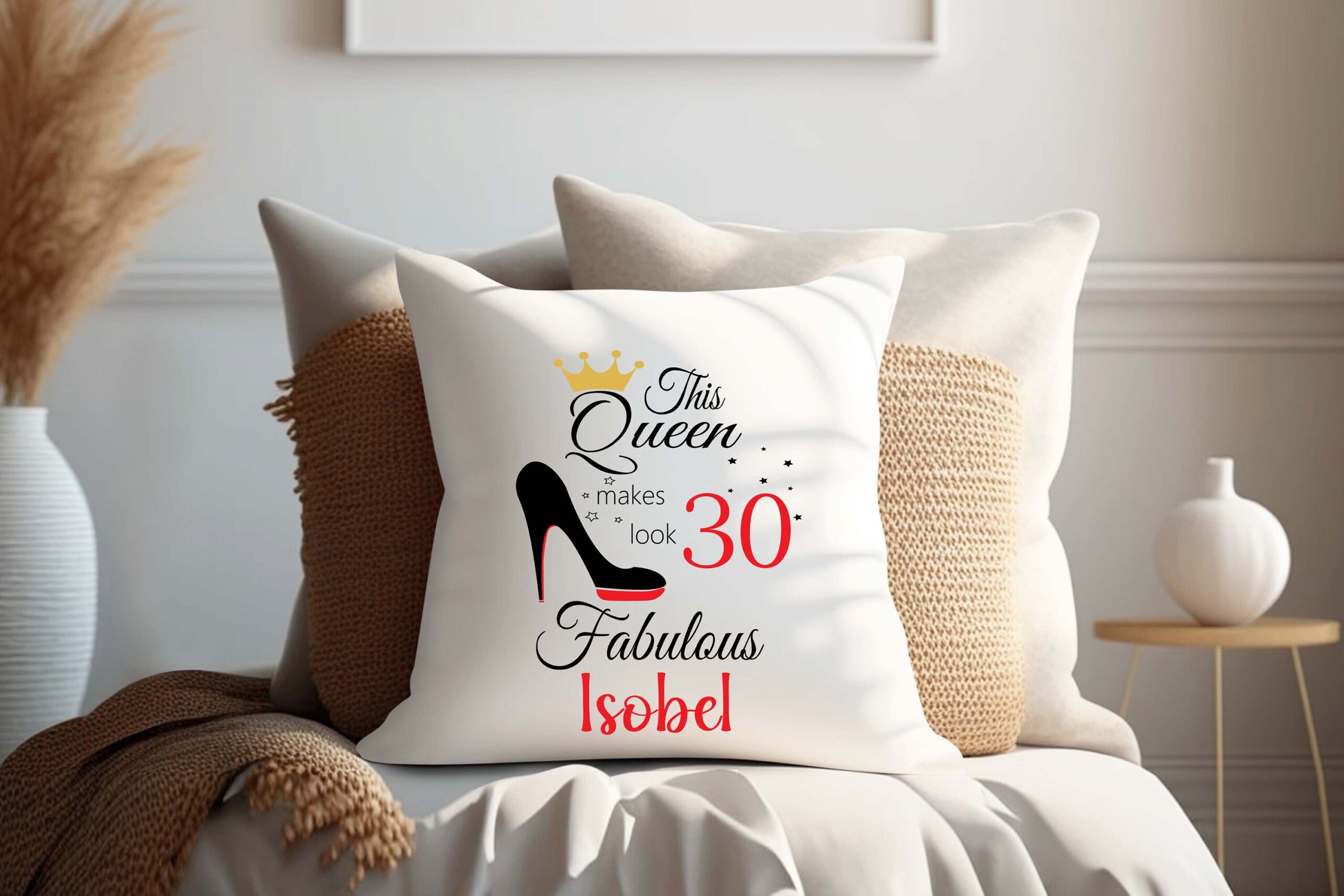 Personalised Birthday Cushion – Canvas Number Pillow Gift for Any Age - Image 4